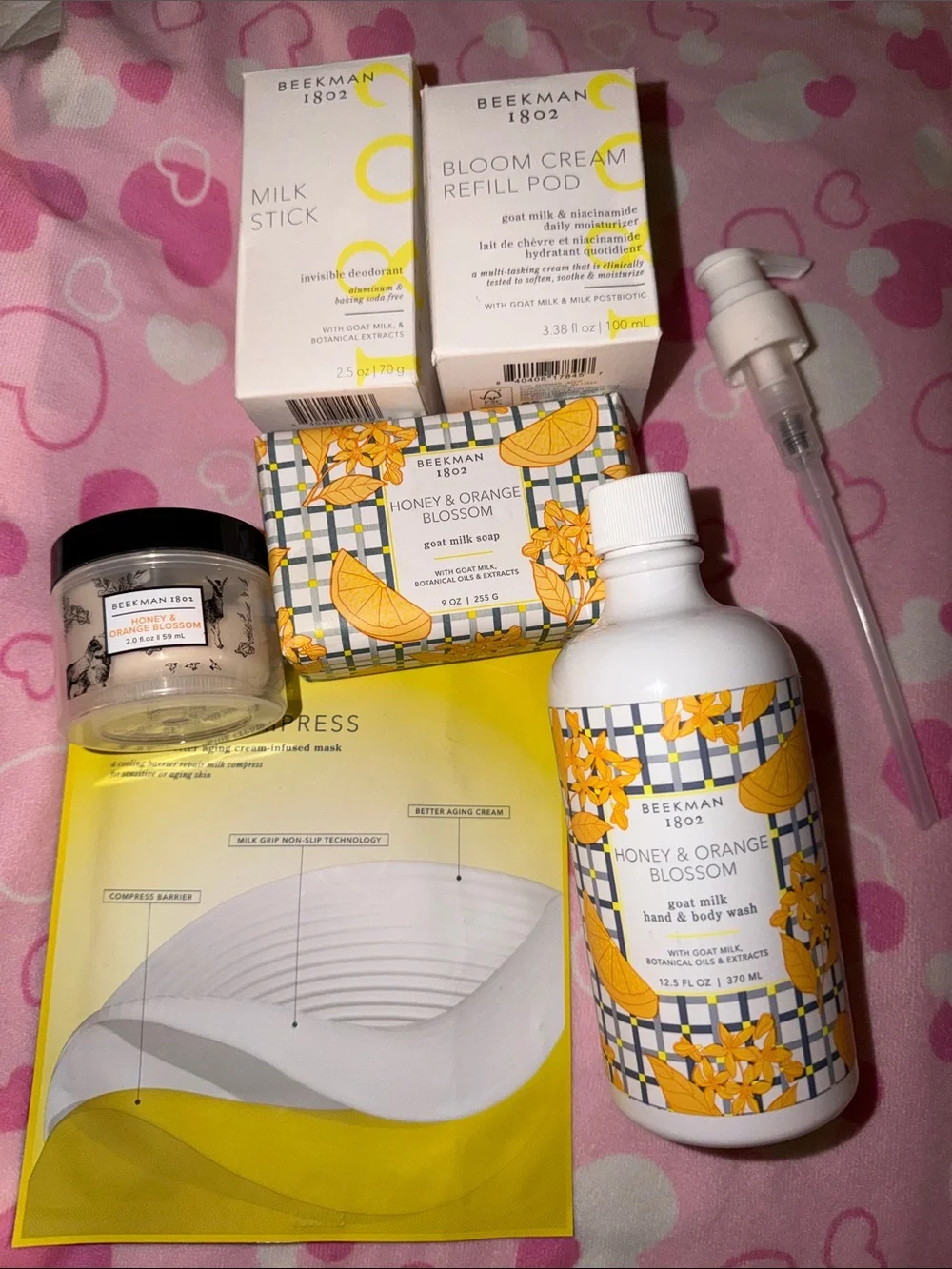 Beekman 1802 Honey & Orange Blossom bundle w/milk stick & bloom cream refill pod
